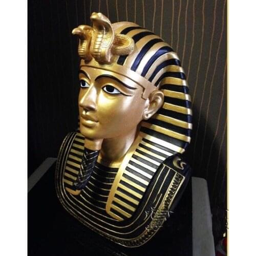 NEW EGYPTIAN PHARAOH FIGURINE TUTANKHAMUN STATUE HOME DECORATION RESIN CRAFTS ORNAMENTS ACCESSORIES EGYPT STATUETTE CRAFTS R1306