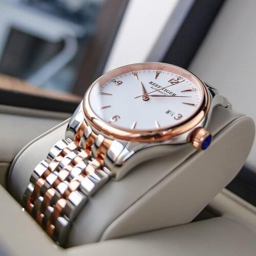 New Reef Tiger/RT Top Luxury Simple Style Watch White Dial Analog Automatic Watches for Men RGA823G