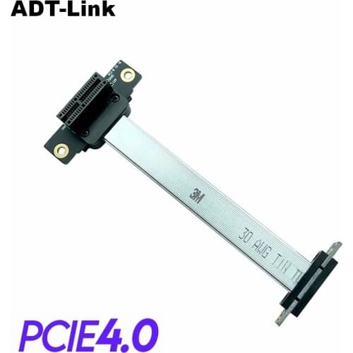 PCIE4 X1 Riser Cable Dual 90 Degree Right Angle PCIe 4.0 x1 to x1 Extension Cable PCI Express 4.0 1x Riser Card Ribbon Extender