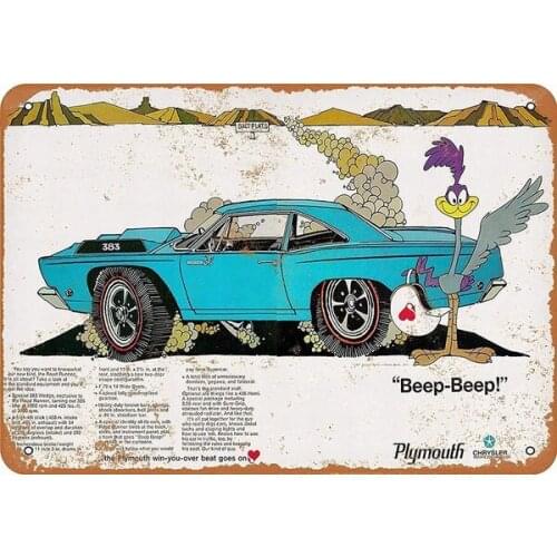 Plymouth Car Tin Sign art wall decoration,vintage aluminum retro metal sign,iron painting vintage decoration sign