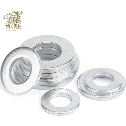 1/50/100pcs GB97 A2 304 Stainless Steel Flat Washer Plain Gasket for M1.6 M2 M2.5 M3 M4 M5 M6 M8 M10 M12 M16 M20 M24 Screw Bolt