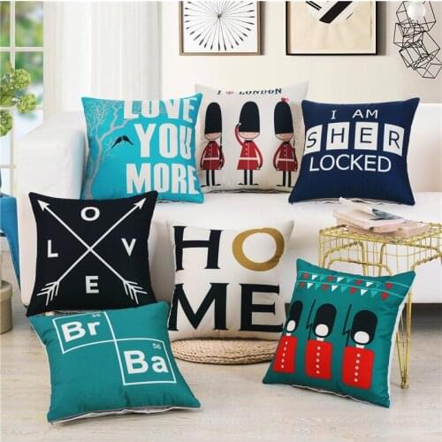 Hap-deer Letter British Style Cushions Nordic Geometric Arrows Rhombus Triangles Mountain Pillows Linen Pillow