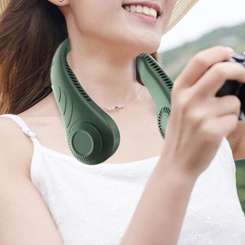 Hanging Neck Fan Usb Portable Charging Handheld Student Lazy Hanging Neck Small Leafless Electric Fan Summer Cooler#G