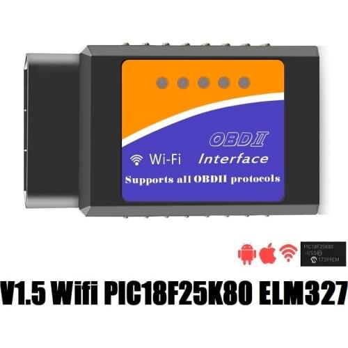 WIFI ELM327 USB ELM 327 Bluetooth PIC18F25K80 V1.5 Super Mini OBD2 Code Reader Scanner ELM 327 V1.5 OBD2 Car Diagnostic Tool