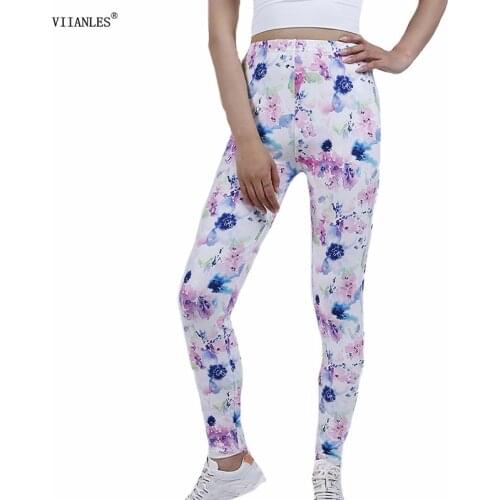 VIIANLES Sexy Leggings Colorful Printed Fitness Leggins Women High Waist Push Up Sport Leggin Female Gym Workout Running Pants