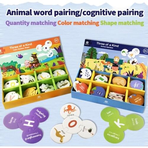 Xibao Childrens English Early Learning Educational Animal Letters Words Touching Numbers Puzzle Matching Cognitive Learning Car