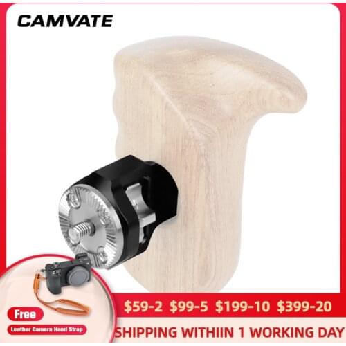 CAMVATE Standard Rosette M6 threaded Extension Mount Wooden Handgrip Connecting Bracket For DSLR Camera Cage Rig Support System
