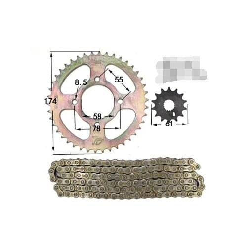 STARPAD For Haojue Suzuki Diamond Panther Silver Leopard HJ125K EN125 HJ125-7 GN125 complete sets of chain sprocket chain