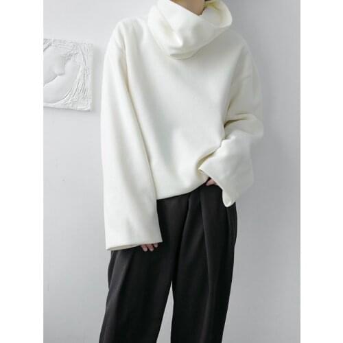 MIXCUBIC 2020 Autumn Korean style Big high collar woolen sweatshirt men casual loose hedging sweatshirt Outerwear,S-XL