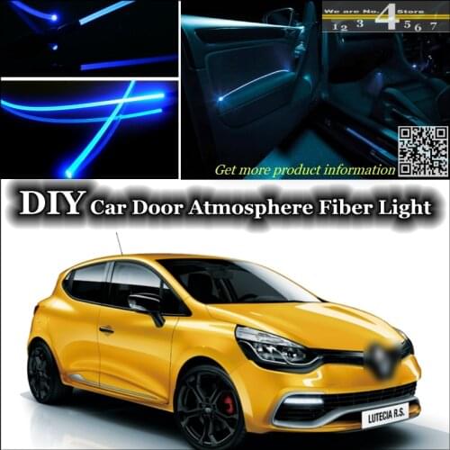 Interior Ambient Light Tuning Atmosphere Fiber Optic Band Lights For Renault Clio / Lutecia Inside Door Panel illumination Refit
