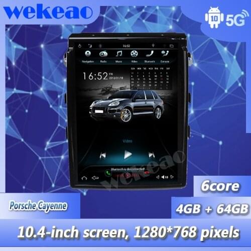 Wekeao 10.4" Vertical Screen Tesla Style 1Din Android 9.0 Auto Radio For Porsche Cayenne Car Dvd Multimedia Player 4G 2011-2016