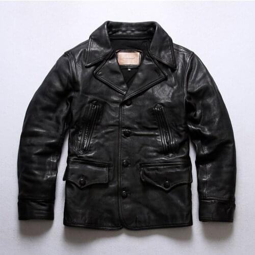 X2093 Read Description! Asian Size Super Top Quality Genuine Horse Leather Slim Classic Durable Horsehide Stylish Rider Jacket