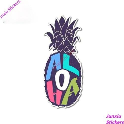 Funny Aloha Pineapple Fruit Car Stickers Laptop Refrigerator Cartoon Decal Trunk Windows Vinyl SUV Fine Decal Decor PVC13x6cm