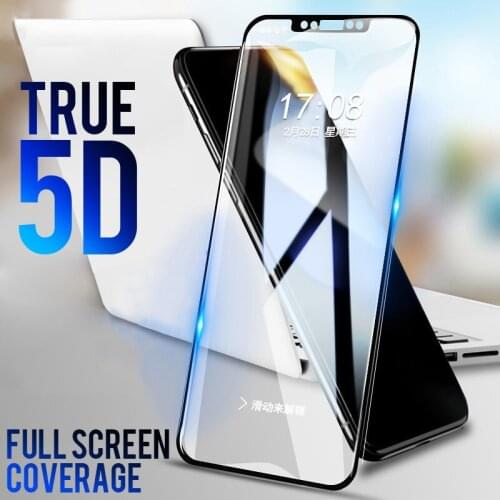 5D Aluminum Alloy edge 9H Tempered glass for iPhone X XS Max XR 11 12 mini Pro MAX 6 6S 7 8 Plus Full Cover Screen Protector