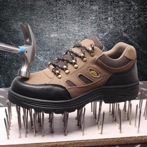 Safety Shoes Cap Steel Toe Safety Shoe Boots For Man Work Shoes Men Breathable Mesh Size 12 Footwear Wear-resistant GXZ006