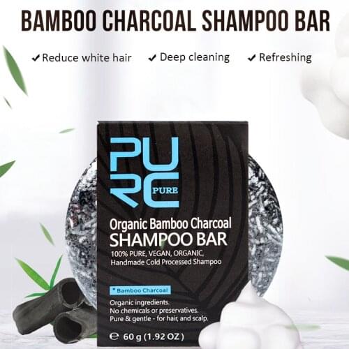 Darkening Shampoo Bamboo Charcoal Clean Detox Soap for Gray White Hair Color Dye Treatment Bar Black Hair Shampoo Nourish Scalp