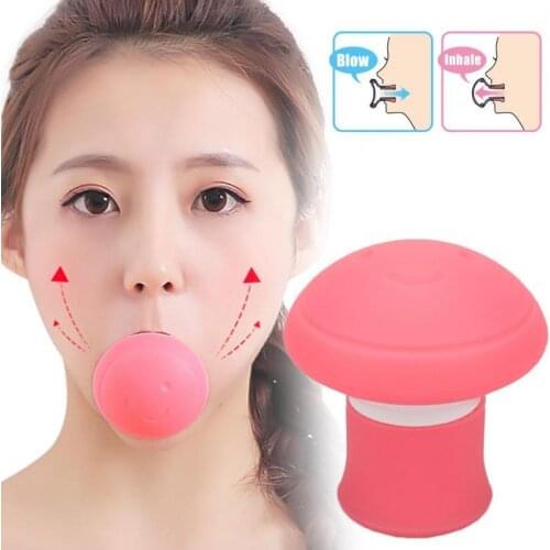 1pc Pink 1pc Face Slimming Tool Lift Facial Skin Firming V Shape Exerciser Beauty Face Slimming Lifting Mouth Exercise Tools
