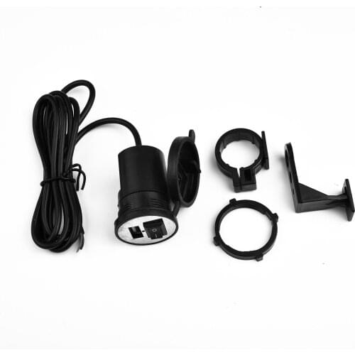 12V Waterproof Motorcycle Handlebar USB Charger 5V-2.1A Moto Adapter Power Supply Socket For Phone MobileMotorbike Accessories