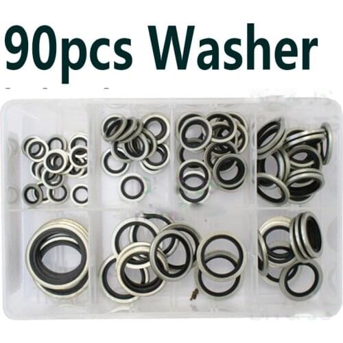 90pcs Boxed Washers M6-M24 Galvanized Combination Washers Plain Washer Kit Screw Fastener Hardware Assortment Accessories