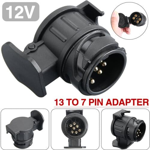1pcs 12V 13 To 7 Pin Trailer Connector Towbar Towing Socket Plug Waterproof RV Plugs Socket Adapter Protect Accessories