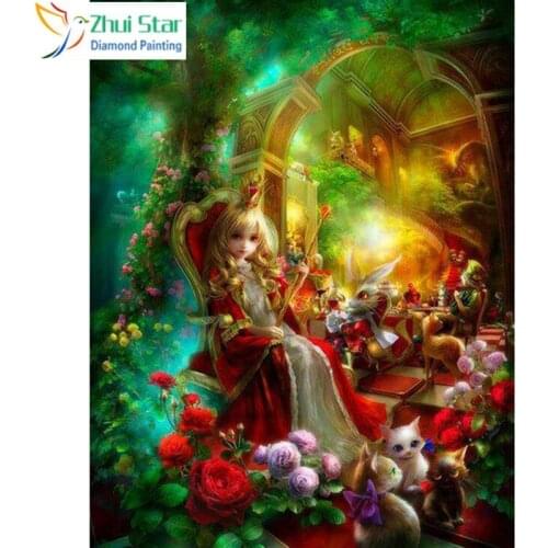 Zhui Star full Square drill Diamond painting Cross stitch Alice Dreamland Diamond embroidery Mosaic decoration HY