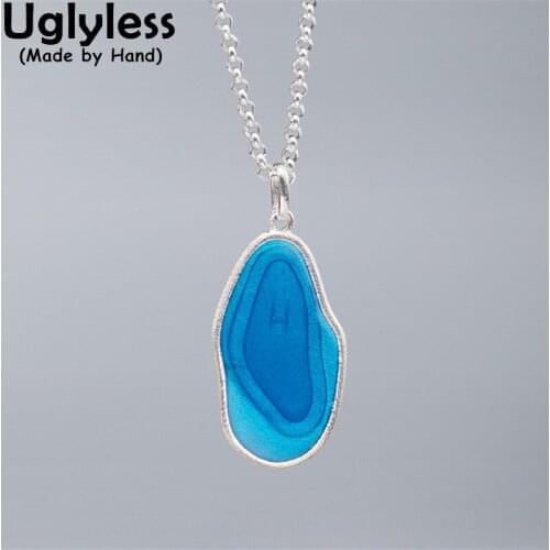 Uglyless LOVE Ocean Designer Glacier Pendants Necklaces for Women Handmade 925 Silver Birds Necklaces Irregular Jewelry NO Chain
