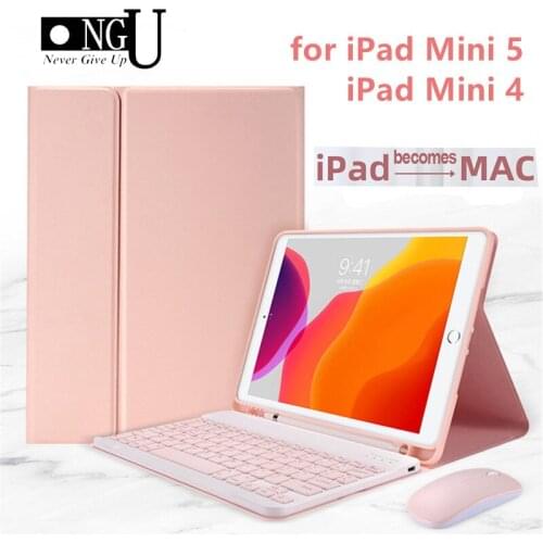 For IPad Mini 4 5 Bluetooth Keyboard Case Tablet Shell A2133 A2124 A2126 A1550 A1538 Leather Cover Stand for iPad mini 5 Mini 4