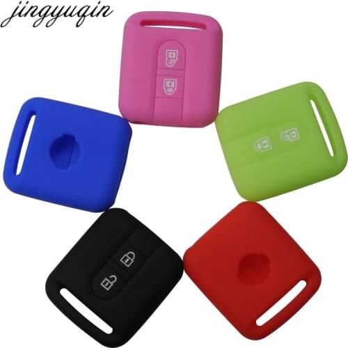 Jingyuqin 30pcs/lot Silicone Car Key Fob Case for Nissan Micra Navara Almera Car Key Cover