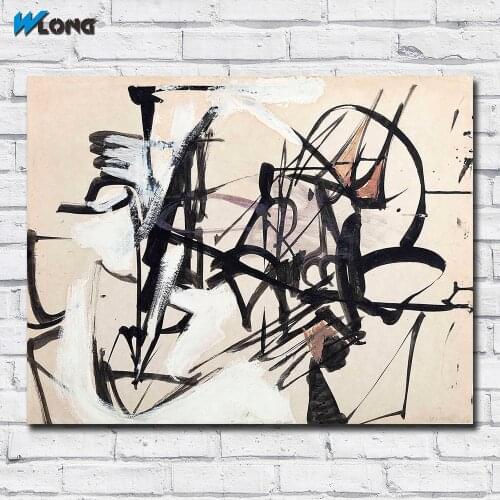Large Size Oil Painting Franz Kline Untitled 9 Wall Art Canvas Prints Pictures for Living Room and Bedroom No Frames WLONG