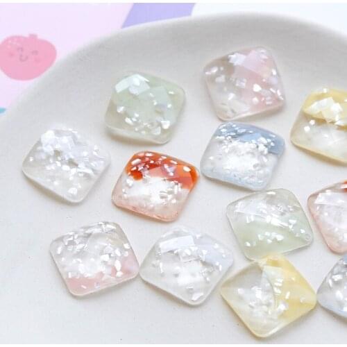 Summer ice cream color matching mother-of-pearl pigment Epoxy seal square piece pendant DIY earring accessories