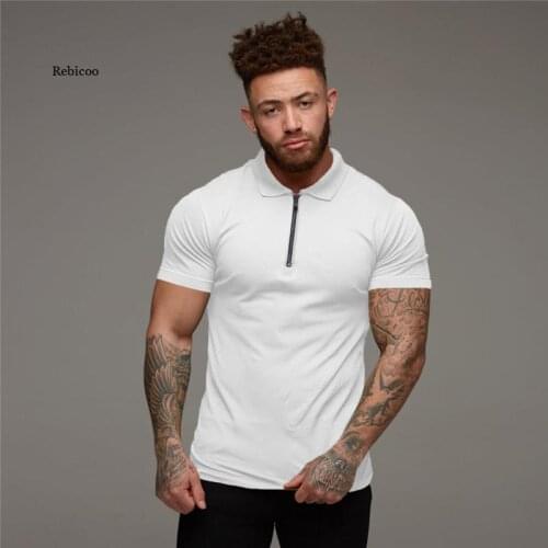 Man Fashion Polo Shirt Casual Fashion Plain Color Short Sleeve High Quality Slim Polo Shirt Men Fitness Polo homme