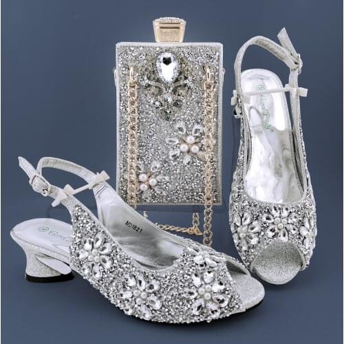 Peach Color African Women Shoe and Bag Set Italian design African Women Italian Shoes and Bag Set Italy Shoes and Bag