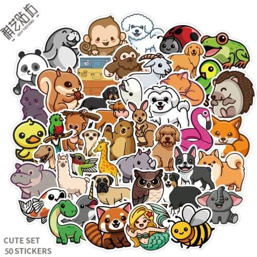 50 cute little animal stickers luggage trolley stickers fresh graffiti stickers decals