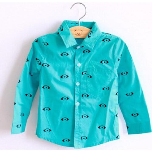 New children boy shirt long sleeve 2017 hot sale kids casual spring print cotton shirts 3-8 years