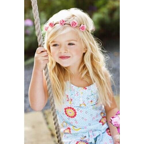 2017 New Tieback Five Rose Flower Headband for girls Photo Prop kids Tieback Headband for hair Toddler Infants Crown Hair Band