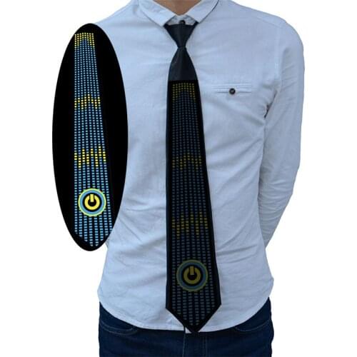 Novelty Light Up Neck Ties Glow In The Dark Sound Activated EL Tie For Party Festival Favors,Wedding,DJ,bar,club cosplay