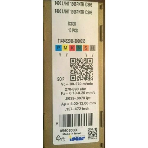 ORIGINAL 10PCS CARBIDE INSERT T490 LNHT 1306PNTR IC808