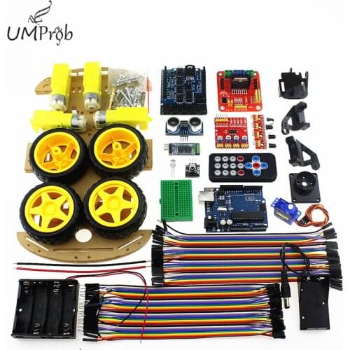 4WD Bluetooth Multi-functional DIY Smart Car for arduino Robot Education UNO R3 Starter Kit