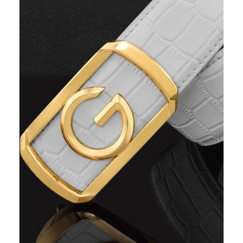 Designer belts men high quality genuine leather fashion g belt men luxury brand Cowskin casual white Waist Strap ceinture homme