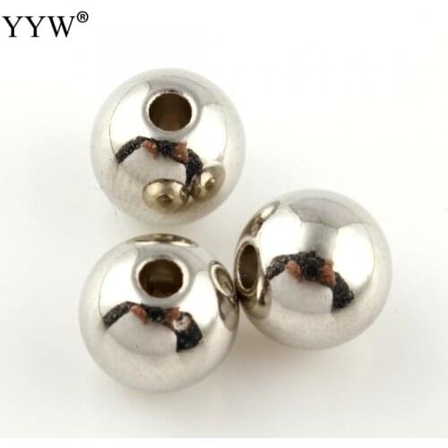 1000pcs Acrylic 2mm Large Hole Slide Beads For Jewelry Making Ball Silver plated Tone Diy Necklace Jewelry Findings