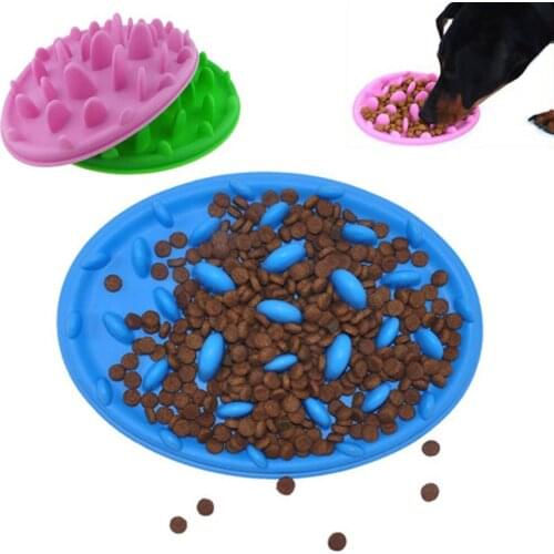 Pet Dog Cat Silica Gel Feeding Food Bowl Dow Bowl Candy Color Portable Puppy Slow Food Bowl Container Feeder Dish Puzzle Bowls