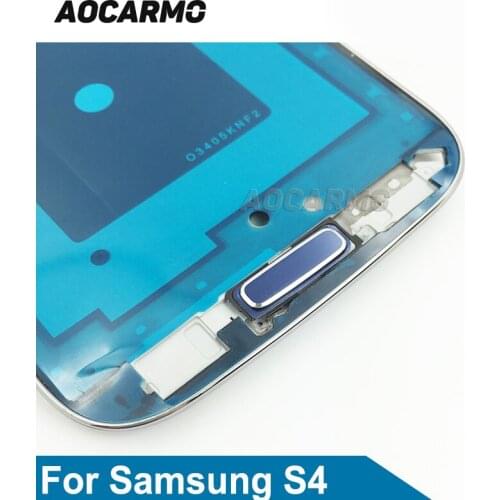 Aocarmo Blue/White Main Key Home Button For Samsung Galaxy S4