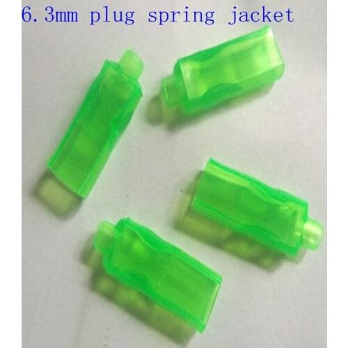 6.3mm plug spring jacket sheathed cold pressing terminal sheathed plug stopper sheathed green she free shipping