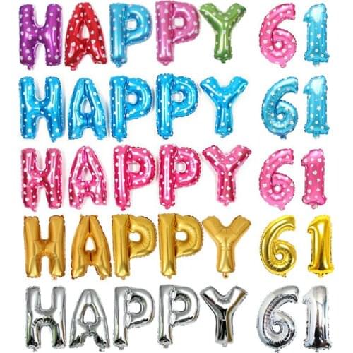 1 Set 5 Colors 16 Inch English Happy 6 1 Childrens Day Foil Balloon Helium Ballons Kids Kindergarten Student Party Decor