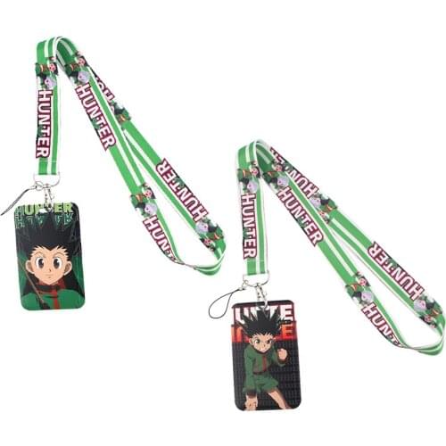 1pc ZF2203 Anime Hunter Boy Fashion Lanyards ID Badge Holder Bus Pass Case Cover Slip Bank Credit Card Holder