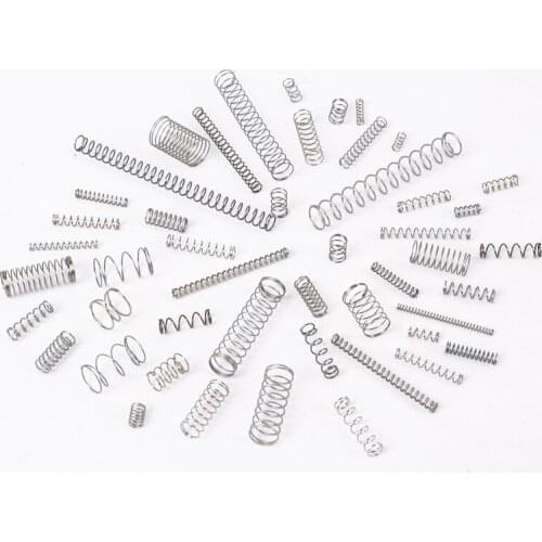 10pcs wire diameter 1mm outer diameter 15mm small springs stainless steel pressure rebound compression spring 15mm-50mm long