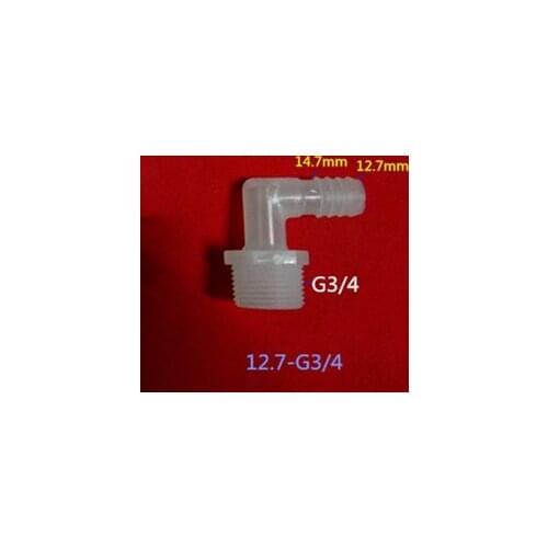 12.7mm*G3/4 PLASTIC BARBED ELBOW HOSE CONNECTOR PIPE POND JOINER