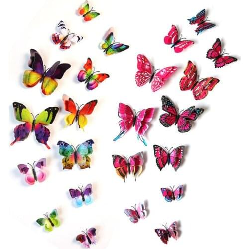 Cinderella 3d butterfly decoration wall stickers 12pc 3d butterflies pvc removable wall stickers butterfly LX8674