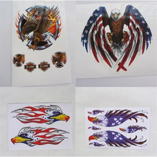 4 Styles Colour Sticker Automobile Body Colour Printing Eagle Decal Cover Scratch Paint US FLAG EAGLE FLAME