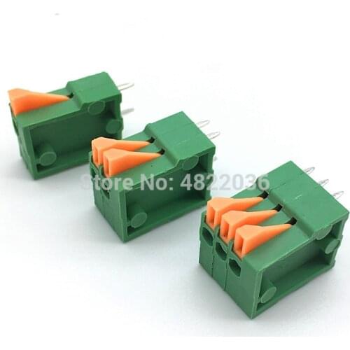 50pcs KF141V 2.54mm Pitch Spring Terminal Blocks Connector 11/12Pin Straight Needle